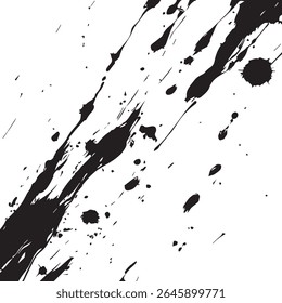 Ink Brush Strokes Forming Abstract Patterns on White Background for Artistic, Modern, or Calligraphy Design