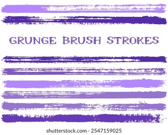 ink brush strokes isolated design elements. Set of paint lines. Artistic stripes, textured paintbrush stroke shapes. Collection of ink brushes, stripes isolated on white, vector paint samples.