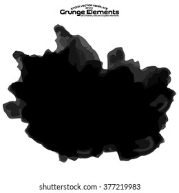  Ink brush strokes with rough edges. Dry brush vector illustration.