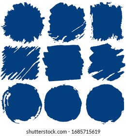 Ink brush strokes, Set of paint spots. hand made design. vector