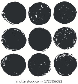 Ink brush strokes, Set of paint spots. hand made design. vector