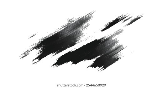 toque de pincel de tinta. pincel de tinta preta traça quadro. Plano de fundo de tinta preta pintado pelo pincel
