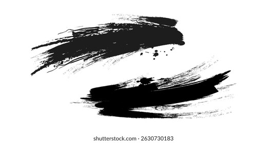 Tacto de pincel de tinta. Marco de trazos de pincel de tinta negra. Fondo de tinta negro pintado por pincel