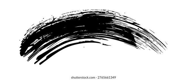 ink brush touch. black ink brush strokes frame. Black ink background painted by brush. modern