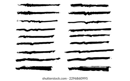 Ink brushstroke and paintbrush grunge template with black ink from brush stroke. Design grunge spatter dirty. Vector