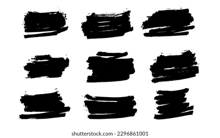 Ink brushstroke and paintbrush grunge template with black ink from brush stroke. Design grunge spatter dirty. Vector