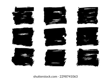 Ink brushstroke and paintbrush grunge template with black ink from brush stroke. Design grunge spatter dirty. Vector
