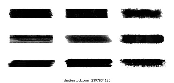 Ink brushstroke and paintbrush template. brush stroke paint boxes on white background. Vector illustration
