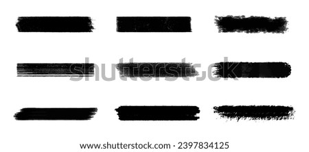 Ink brushstroke and paintbrush template. brush stroke paint boxes on white background. Vector illustration