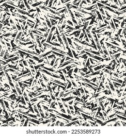 Ink Brushstrokes Textured Broken Zigzag Pattern