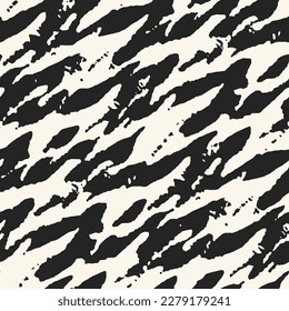 Ink Brushstrokes Textured Camouflage Pattern