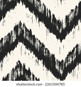 Ink Brushstrokes Textured Chevron Pattern