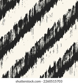 Ink Brushstrokes Textured Diagonal Striped Pattern