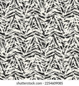 Ink Brushstrokes Textured Zigzag Pattern