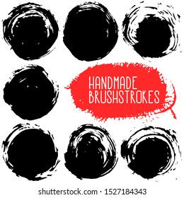 Ink Brushstrokes. Vector set. Design element for cards, social media blog posts. Customized colors. Ready to use for text, quotes, other design.
