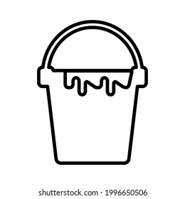 Ink Bucket Icon Vector Style  simple illustration. Editable stroke. Design template vector