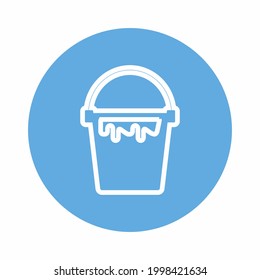 Ink Bucket Icon Vector Style 6  simple illustration. Editable stroke. Design template vector