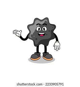 ink cartoon with welcome pose , character design
