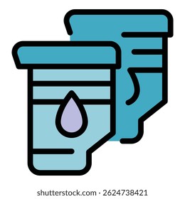 Ink cartridge icon. Outline Ink cartridge vector icon for web design isolated on white background color flat