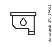 Ink cartridge, linear icon. Printer refill and printing supply. Line with editable stroke.