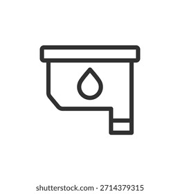 Tintenpatrone, lineares Symbol. Druckerauffüllung und Druckvorrat. Linie mit editierbarem Strich.