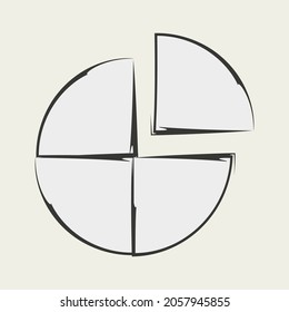 Markierungssymbol in einem Kreis. Freehand Art. Zyklusdiagramm. Prozessdiagramm. Kreatives Design. Vektorgrafik. Stockbild.