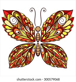  ink colored  illustration of a butterfly