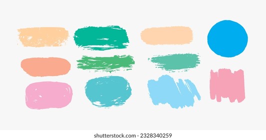 Ink colorful brush stroke collection
