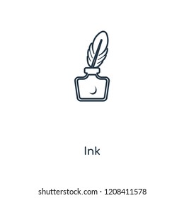 Ink concept line icon. Linear Ink concept outline symbol design. This simple element illustration can be used for web and mobile UI/UX.