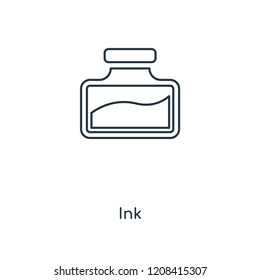Ink concept line icon. Linear Ink concept outline symbol design. This simple element illustration can be used for web and mobile UI/UX.