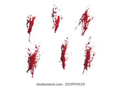 Conjunto de fondo de Vector de salpicaduras de sangre roja realista creativa de tinta