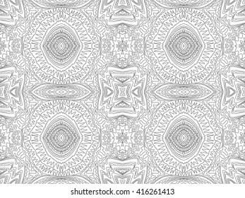 Ink curves background. Abstract ornament. Black and white pattern. Doodle style ornament. Vector unusual texture. Trendy ornament for fashion or interior products. Art drawn wallpaper.