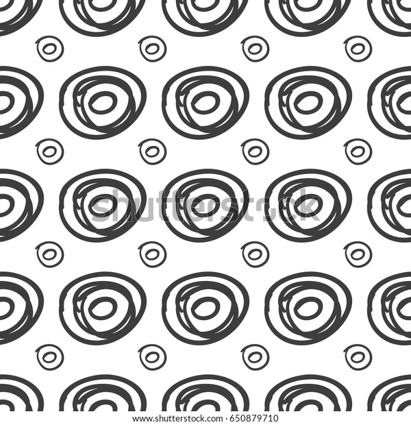 Ink Different Rounds Sketch Seamless Pattern Stock Vector (Royalty Free ...