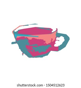 ink and digital coloring Vector illustration. can be used as background for wallpapers, posters, cards, Modern artwork.Isolated on white background