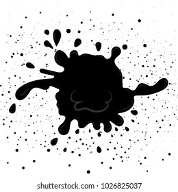 Ink dirty droplet by grunge brush black distress dot droplet scatter splashing on white background