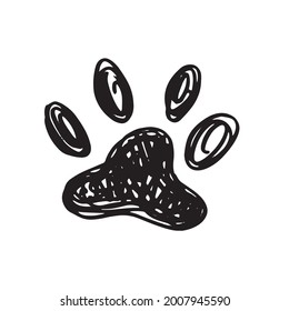  Ink Dog Paw, grunge style, Vector.