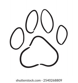 Ink Dog's Paw illustration Print Vector, Hand drawn lineart