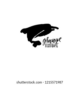 Ink dolphin. Grunge brush vector illustration.