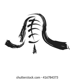 ink draw of kendo head armor