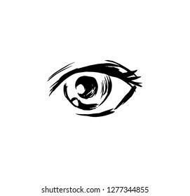 Ink drawing of eye vector isolated