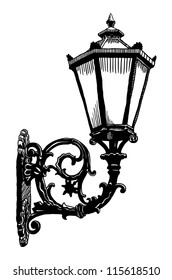 ink drawing of vintage sketch design element, vintage lantern