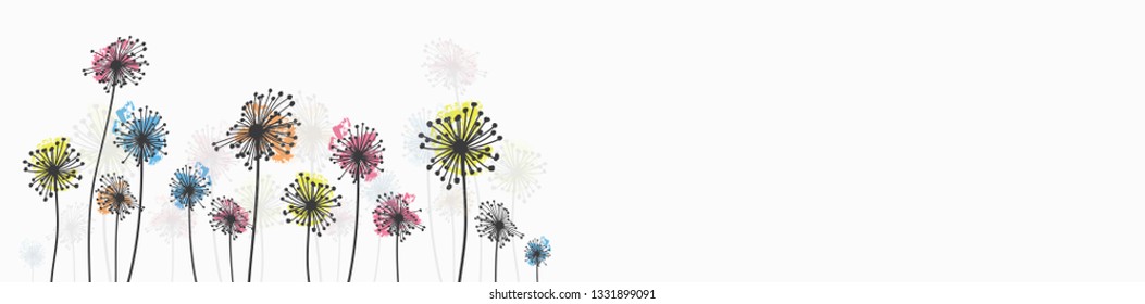 Ink drawing wild flowers