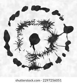 Elemento de diseño abstracto de tinta dibujado sobre fondo texturado de color de agua