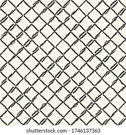 Ink Drawn Broken Grid Pattern