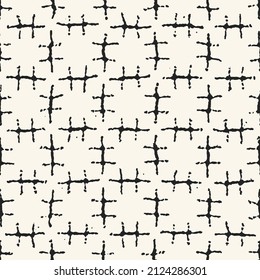 Ink Drawn Broken Grid Pattern