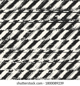 Ink Drawn Brushed Textured Broken Diagonal Striped Pattern