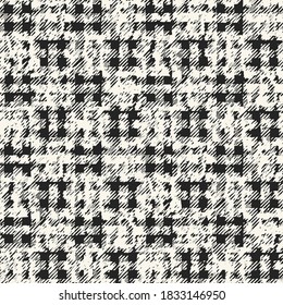 Ink Drawn Brushed Textured Checked Pattern