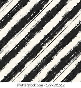 Ink Drawn Brushed Textured Diagonal Striped Pattern 
