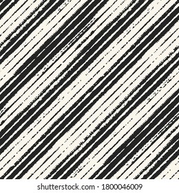 Ink Drawn Brushed Textured Diagonal Striped Pattern