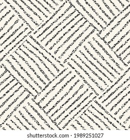 Ink Drawn Checked Seamless Pattern
